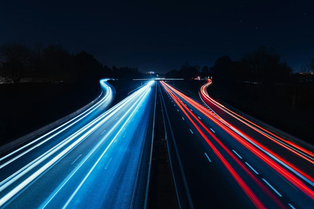 Beautiful Highway Long Exposure at New Year's Eve