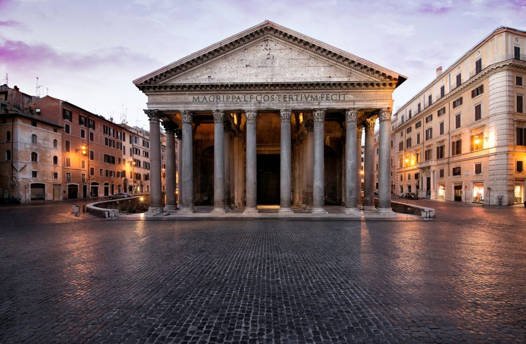 Beautiful view in Rome. Landmark photography about italian monuments