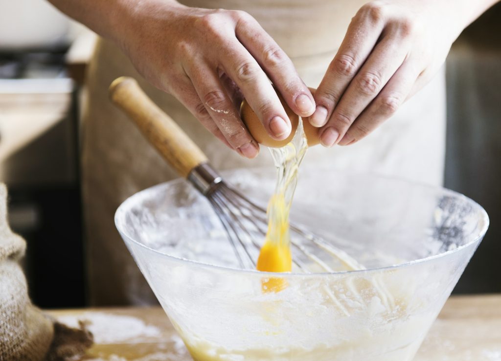 Cake batter food photography receipe idea