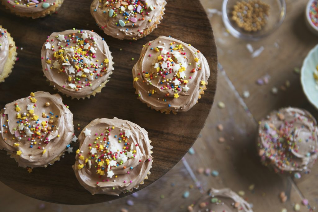 Chocolate cupcake food photography recipe idea