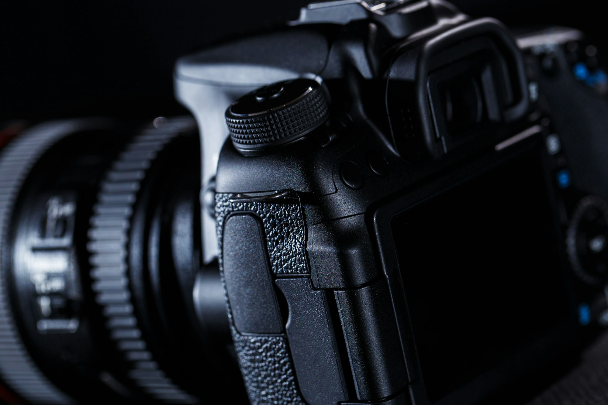 Close up of DSLR camera