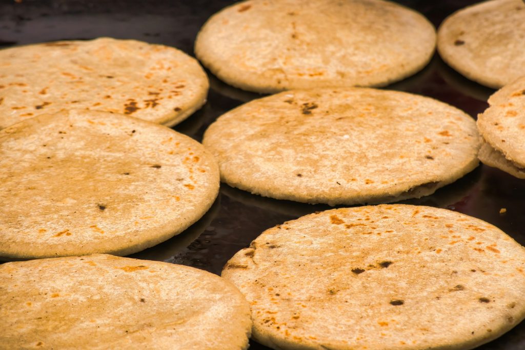 Deep roastedTraditional Gorditas in Mexico City