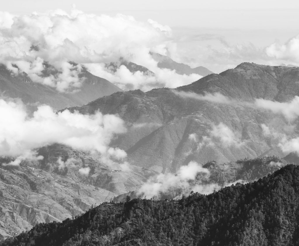 Guatemala Mountain Landscape Black and White