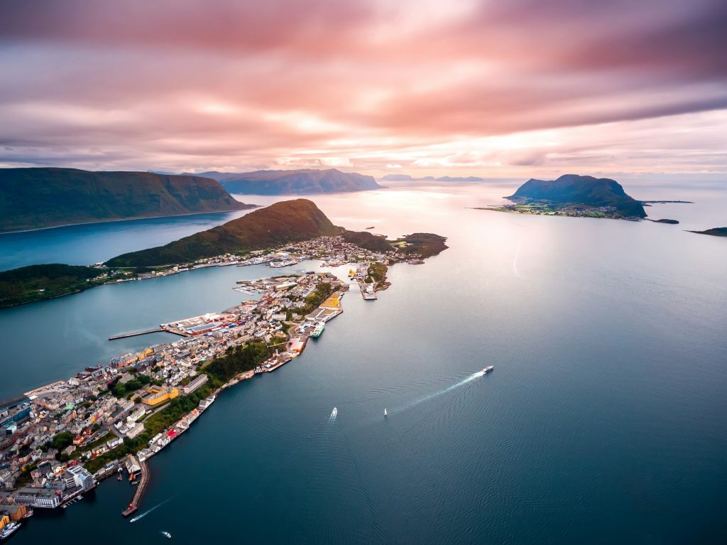 Lofoten archipelago islands aerial photography.