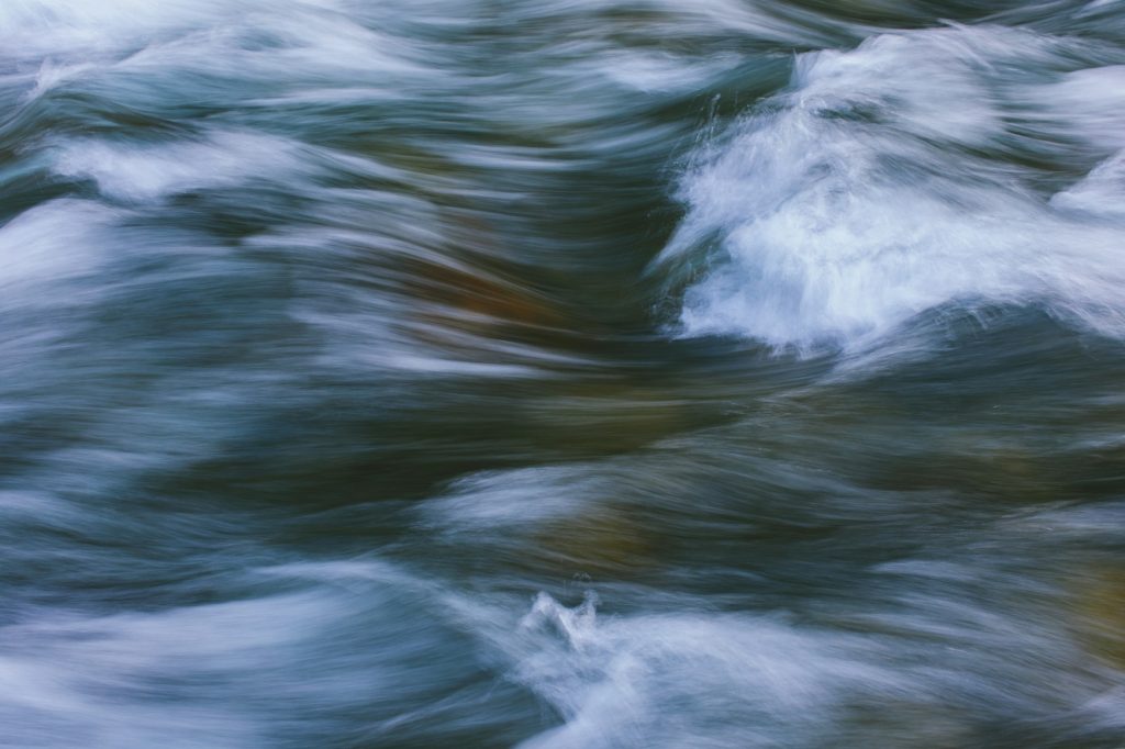 Long exposure abstract of flowing river water