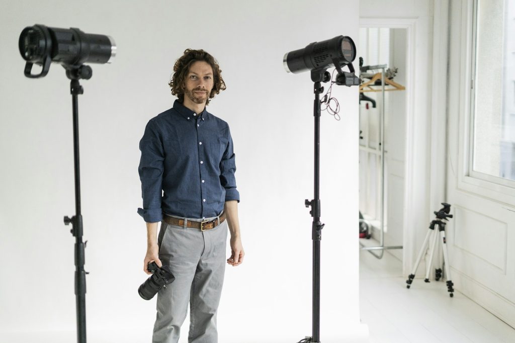 Portrait of a photographer in his studio