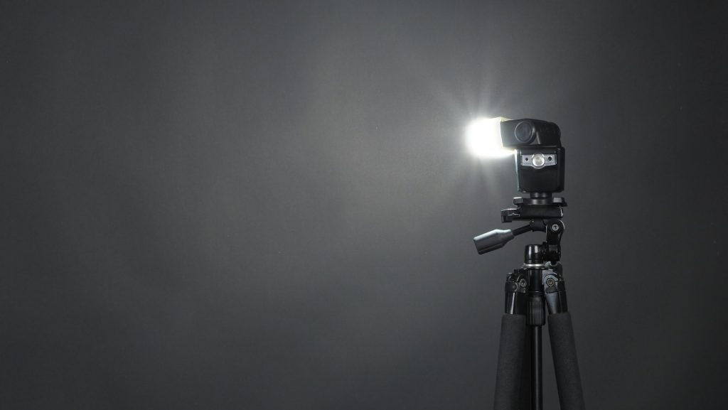Studio light and back drop and soft box set up for shooting photo or video production which includes