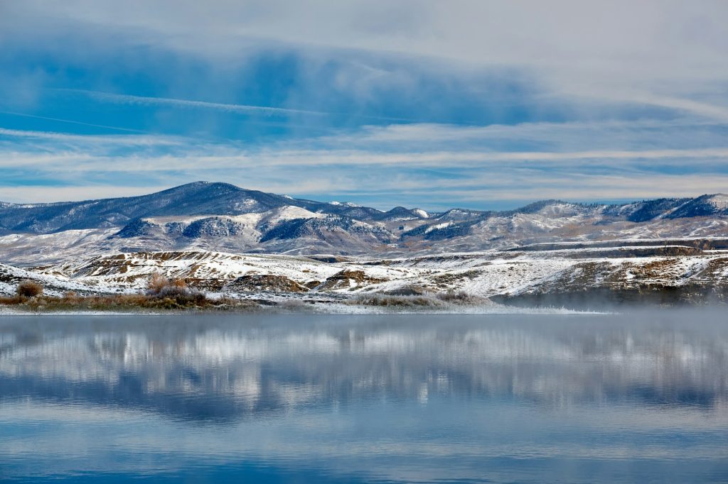 Winter landscape with Wolford Mountain Reservoir