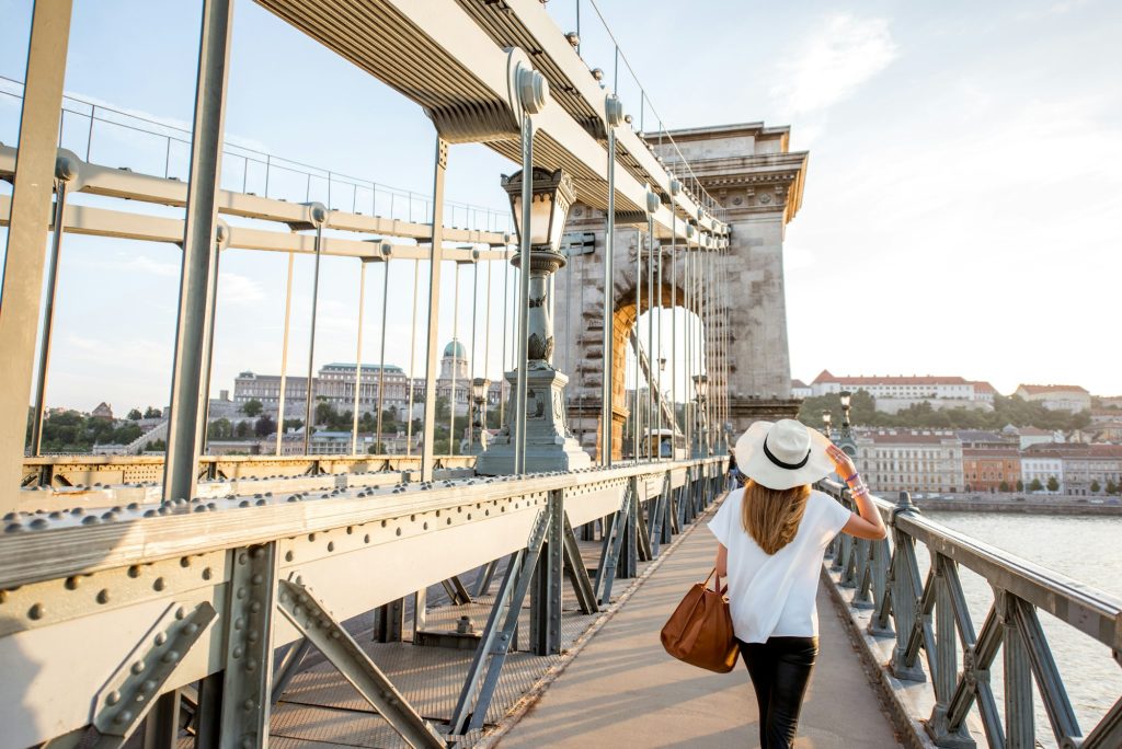 Woman traveling in Budapest